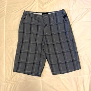 Hurly Gray Plaid Shorts